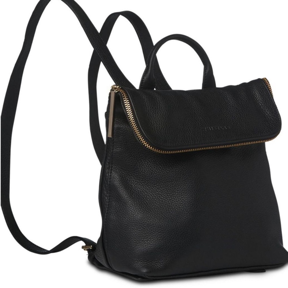 Whistles black leather backpack